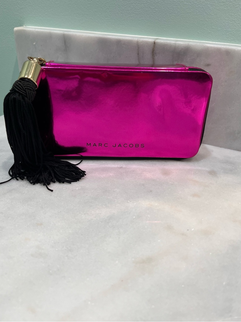 Marc Jacob’s Metallic Cosmetic Bag Fuchsia